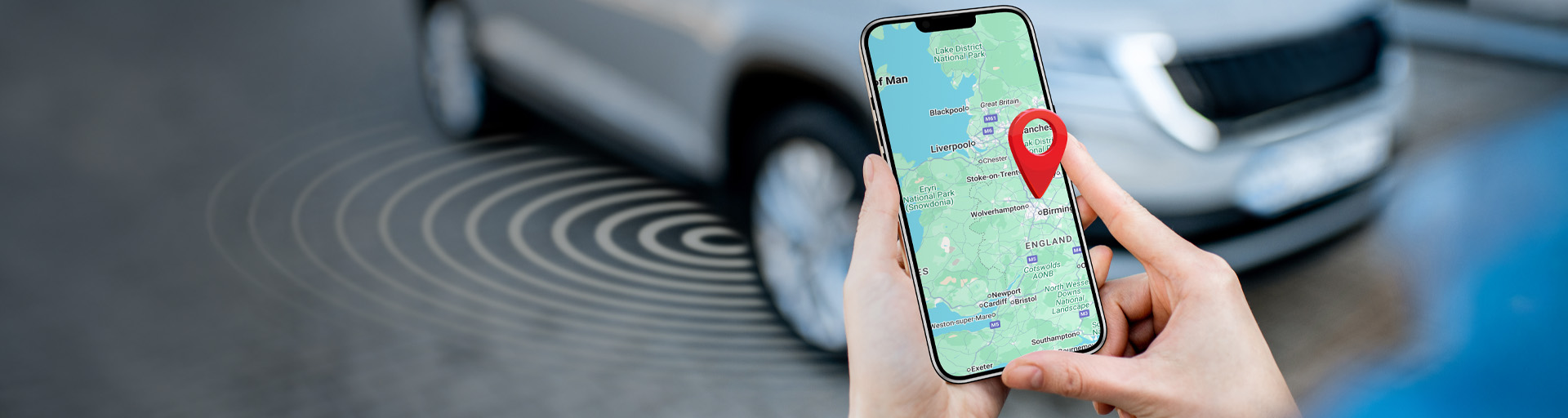 Vehicle trackers from Rewire Security desktop banner